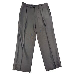 Mens Sean John Fine Tailoring 36x30 Gray Brown Pleated Pants Cuffed Baggy